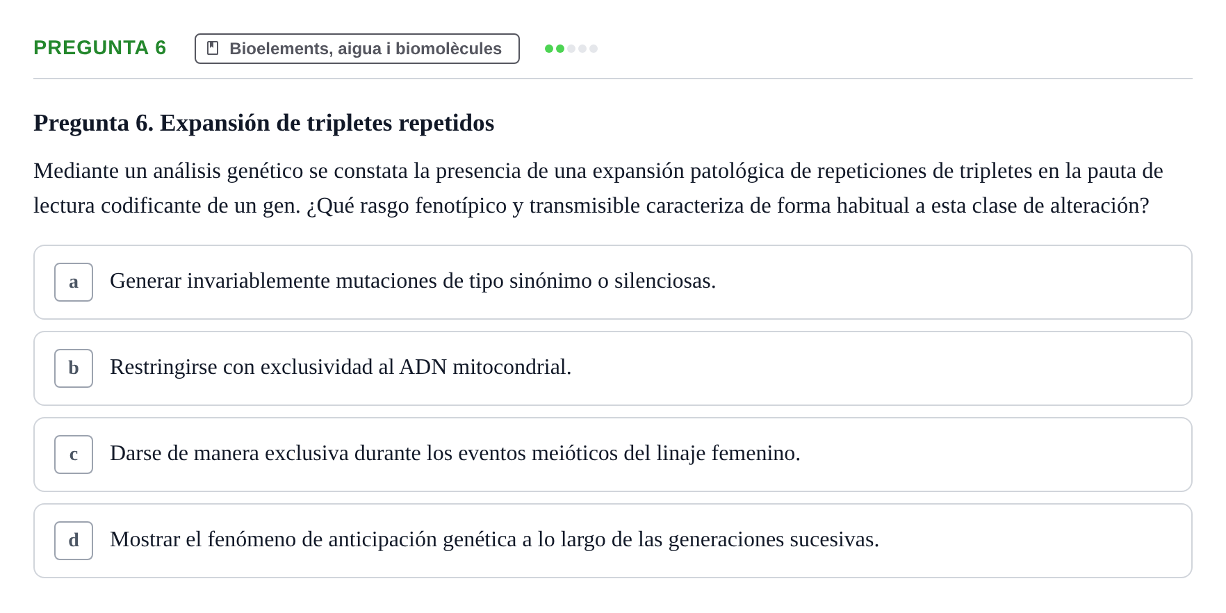 Enunciado: Pregunta 6