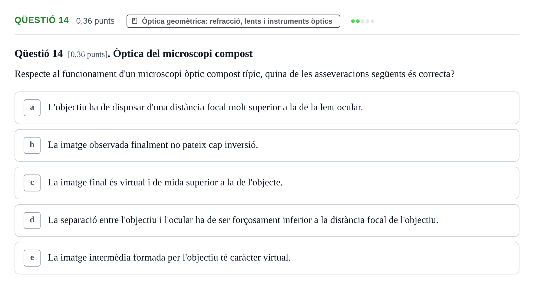Enunciado: Ejercicio Qüestió 14 · Física UB 2023