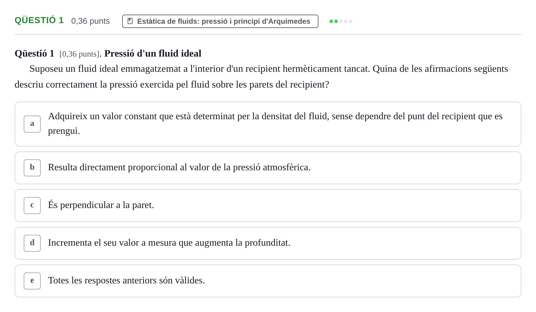 Enunciado: Ejercicio Qüestió 1 · Física UB 2023