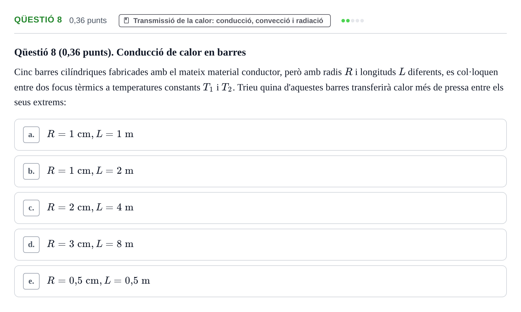 Enunciado: Ejercicio Qüestió 8 · Física UB 2023
