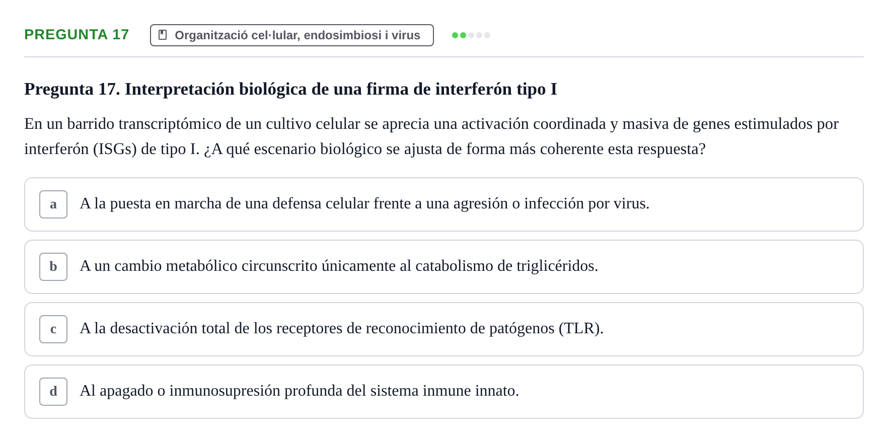 Enunciado: Pregunta 17