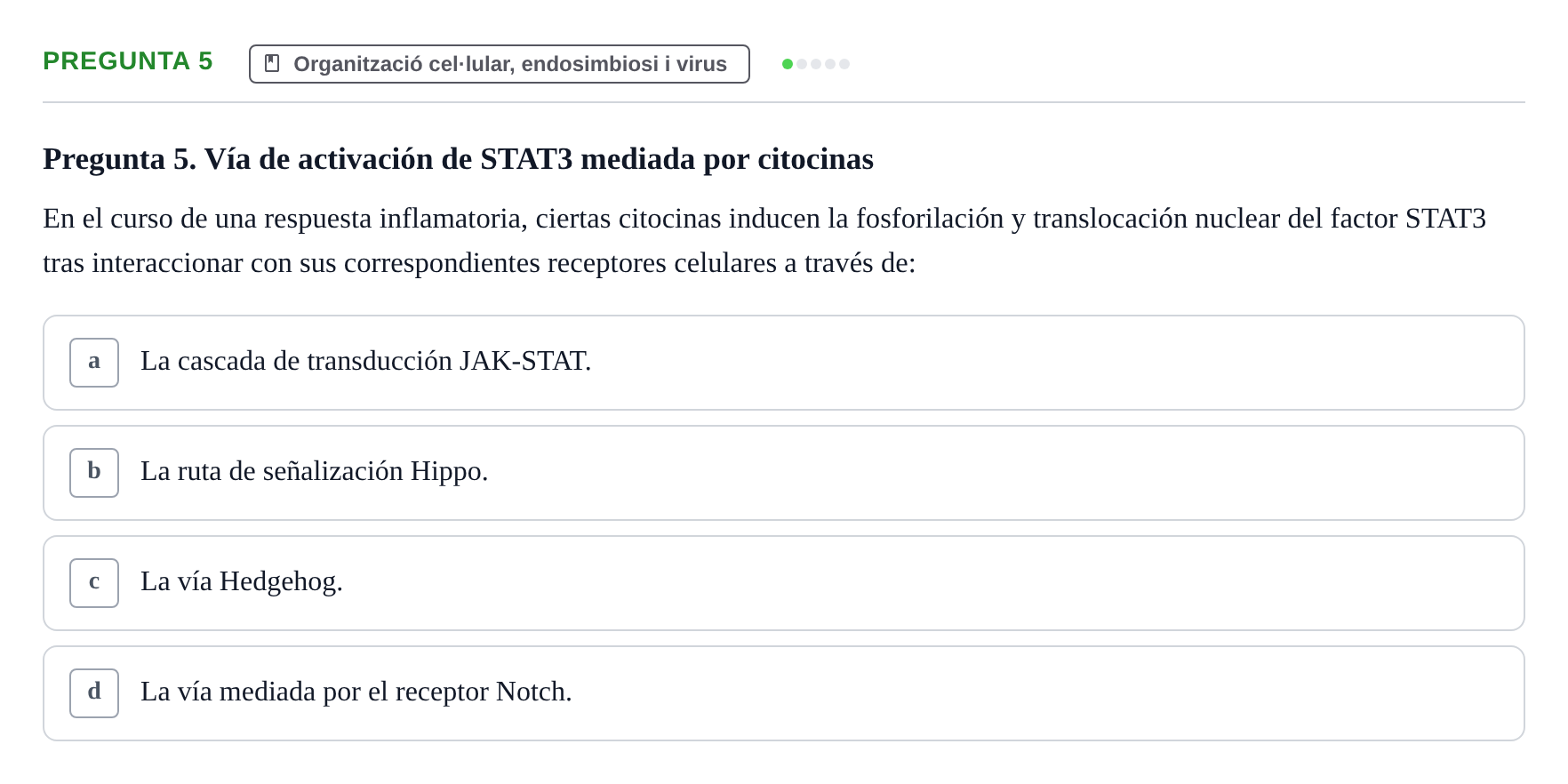 Enunciado: Pregunta 5