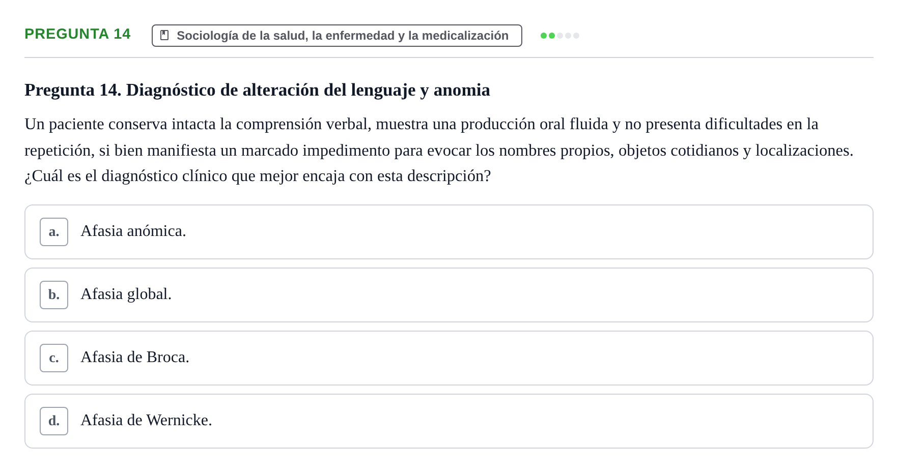 Enunciado: Pregunta 14