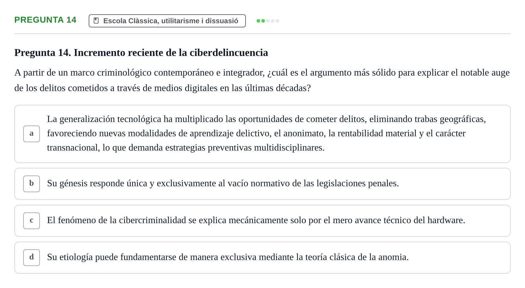 Enunciado: Pregunta 14