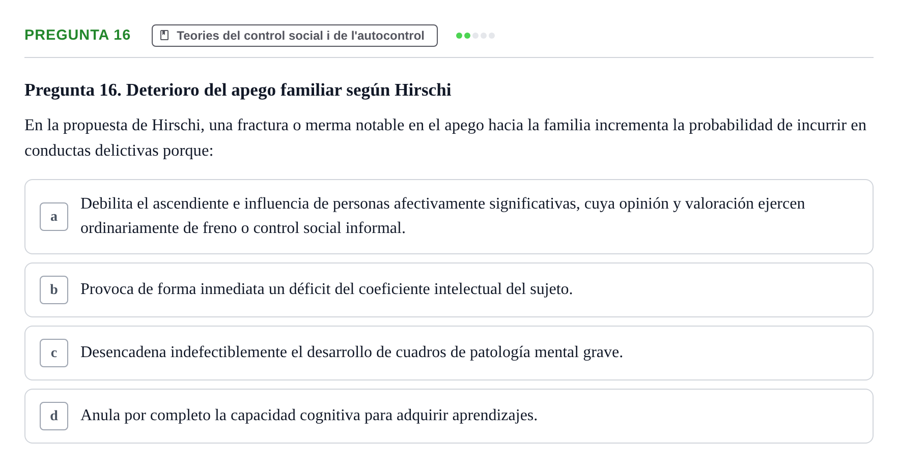 Enunciado: Pregunta 16
