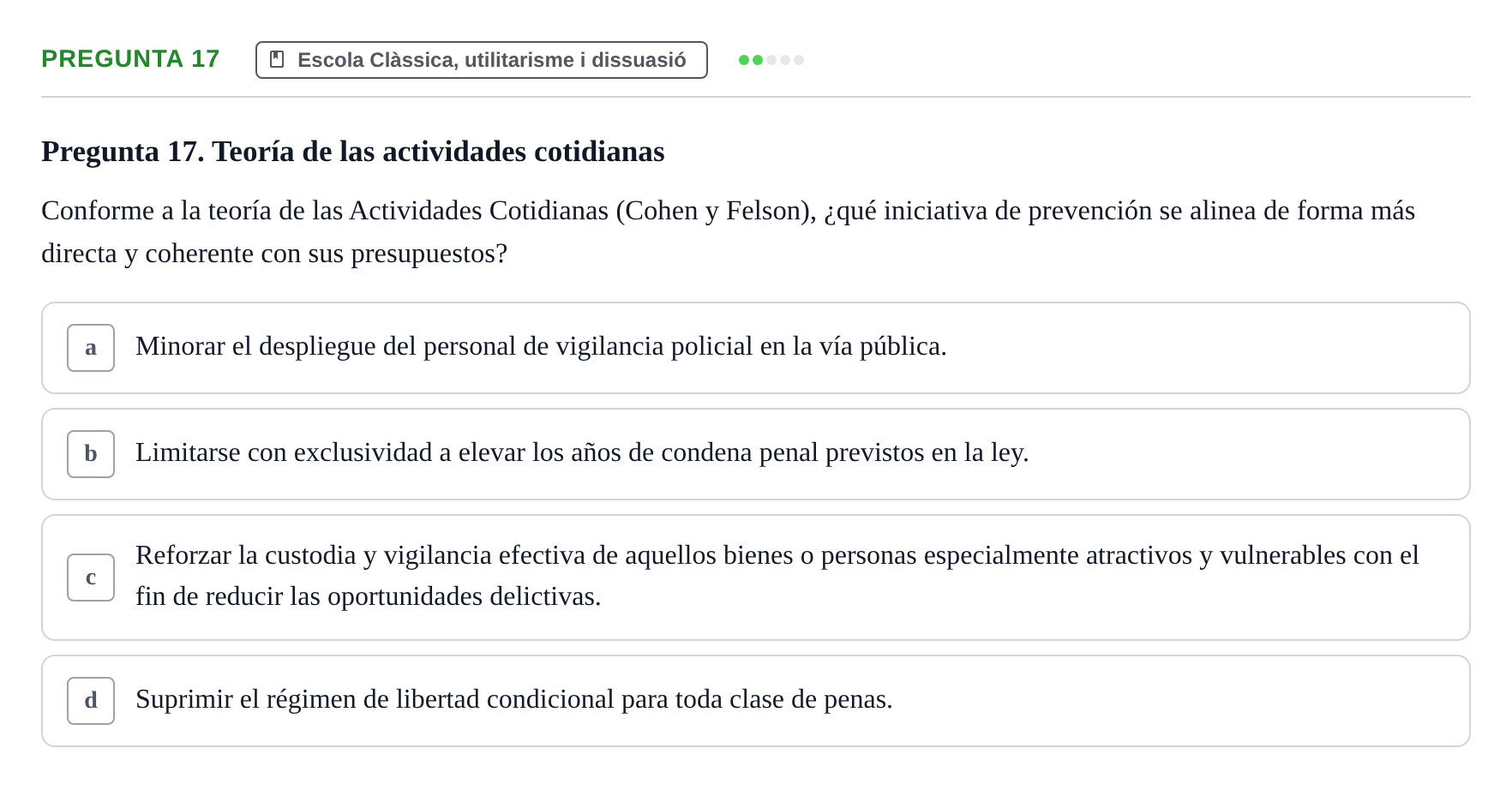 Enunciado: Pregunta 17