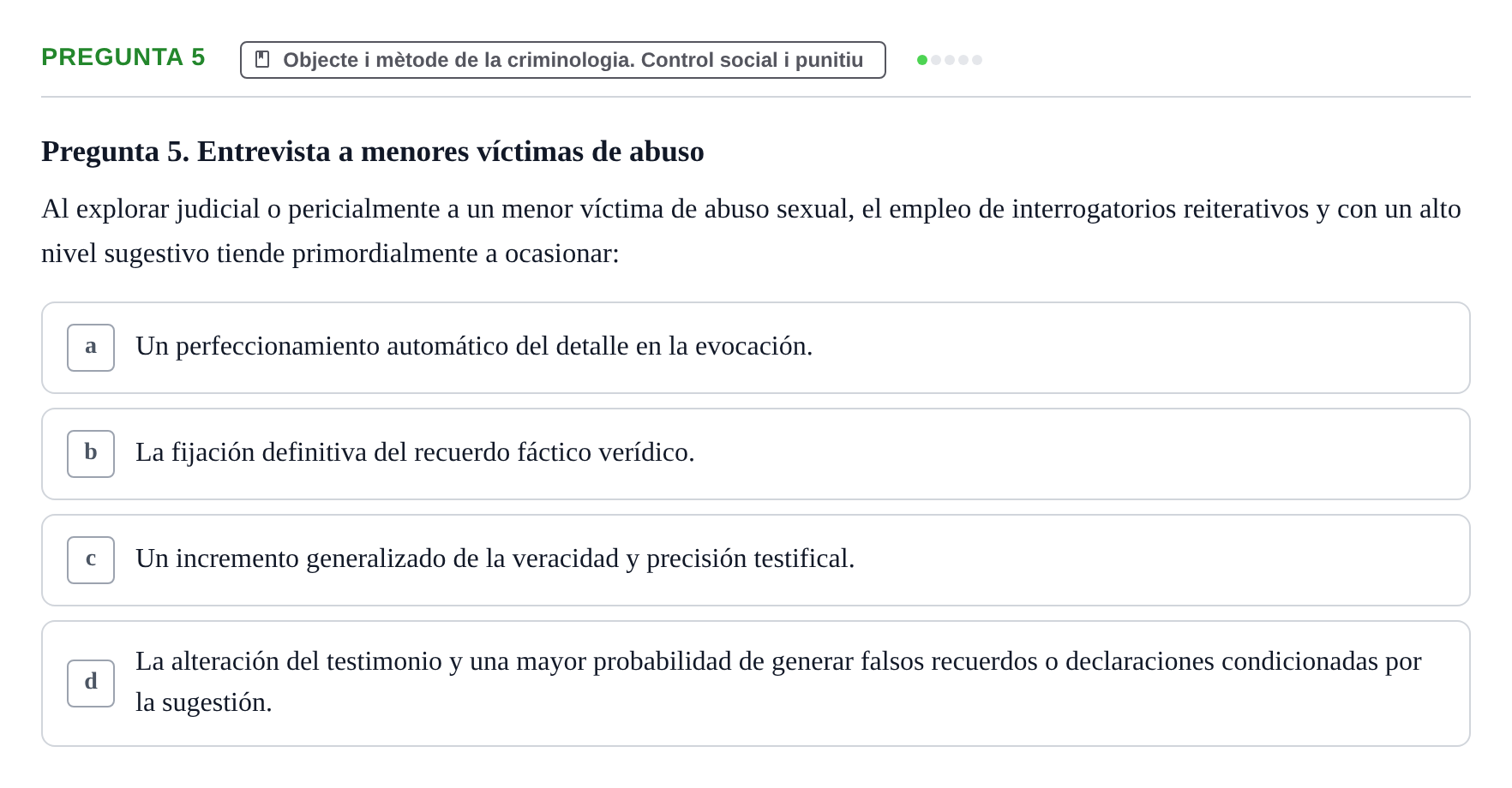 Enunciado: Pregunta 5