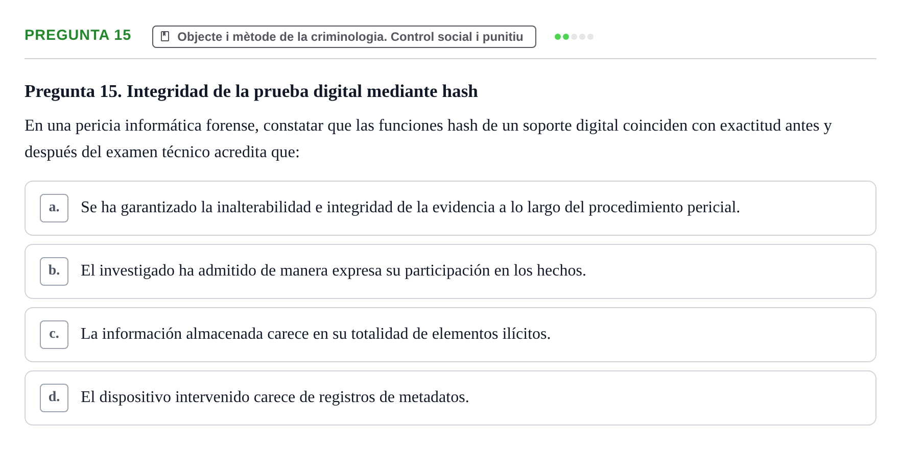 Enunciado: Pregunta 15