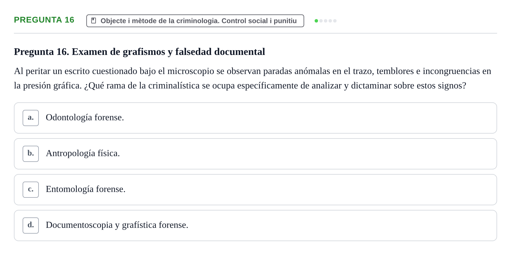 Enunciado: Pregunta 16