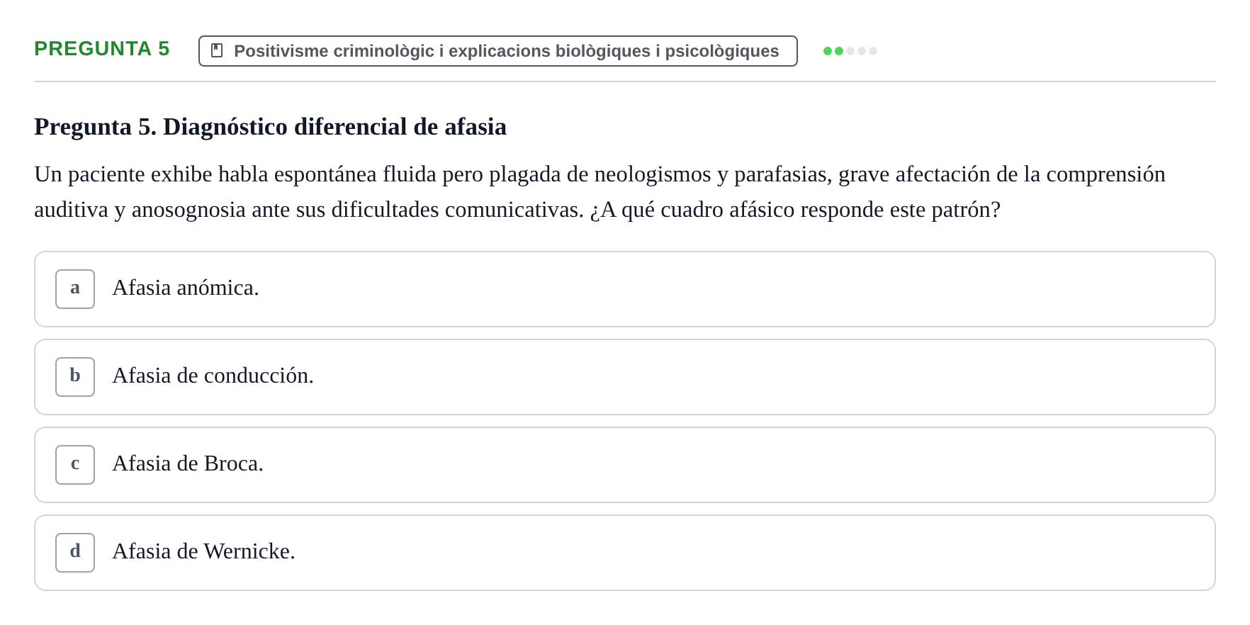Enunciado: Pregunta 5