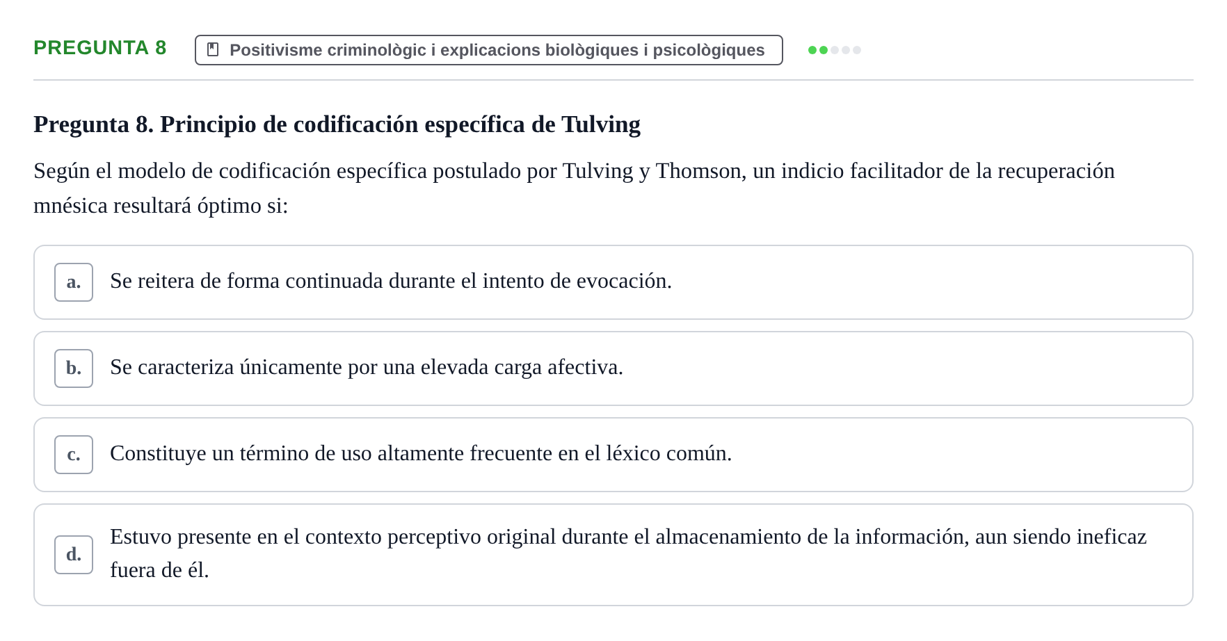 Enunciado: Pregunta 8