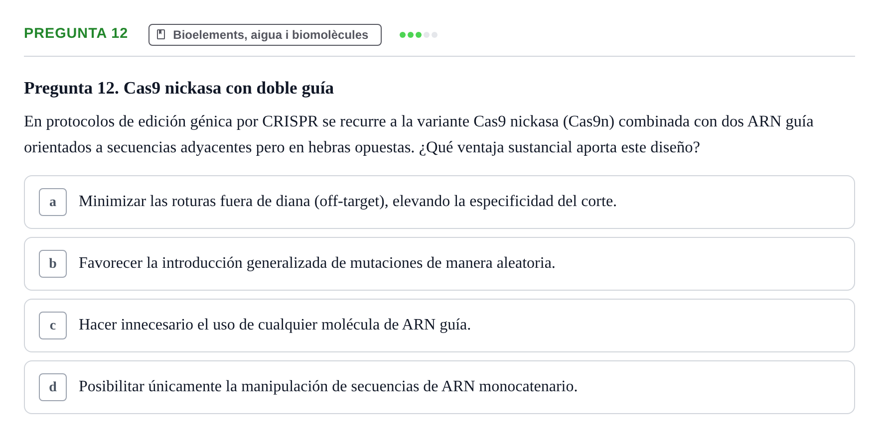 Enunciado: Pregunta 12