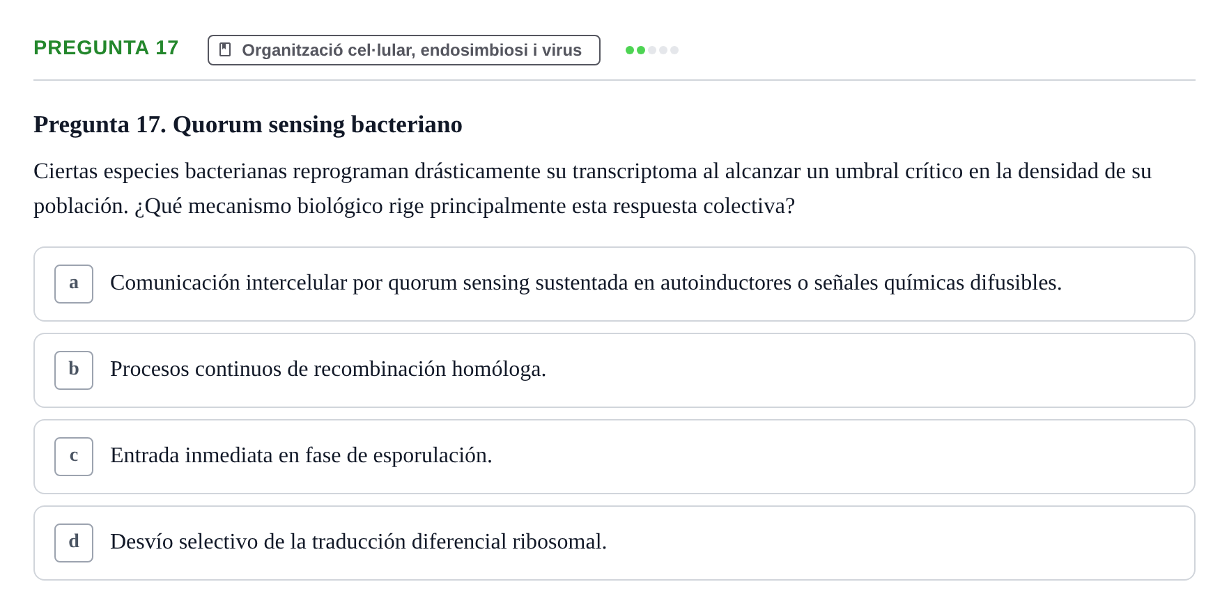 Enunciado: Pregunta 17