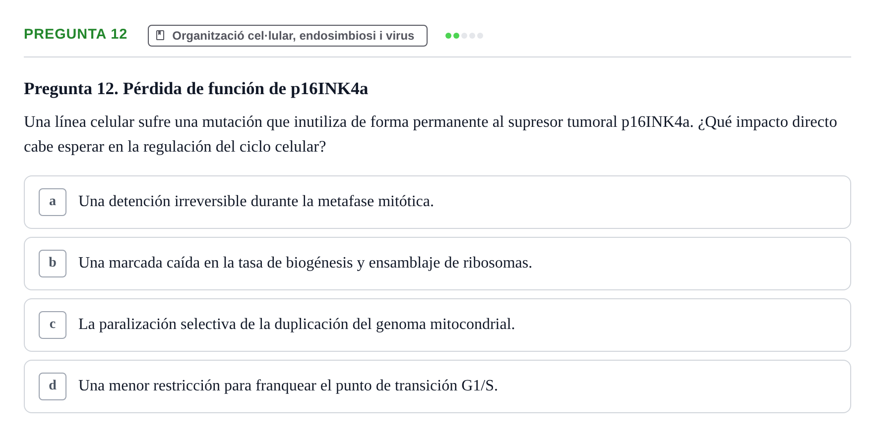 Enunciado: Pregunta 12