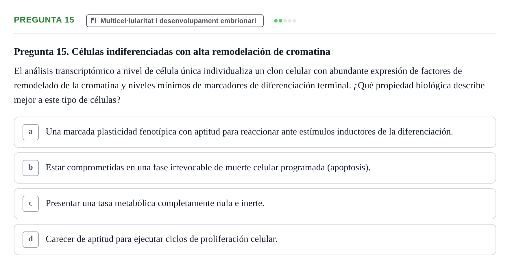 Enunciado: Pregunta 15