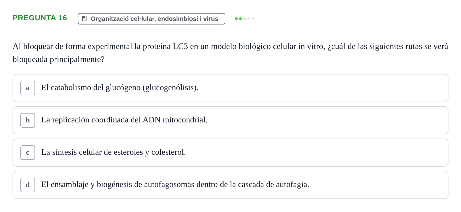 Enunciado: Pregunta 16