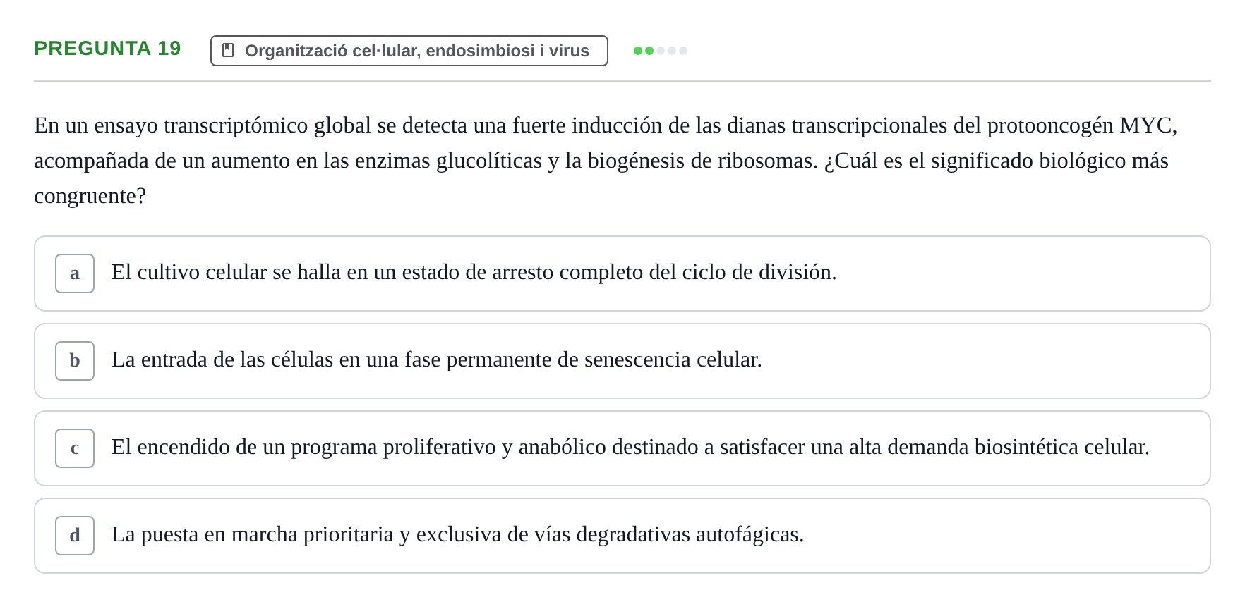 Enunciado: Pregunta 19