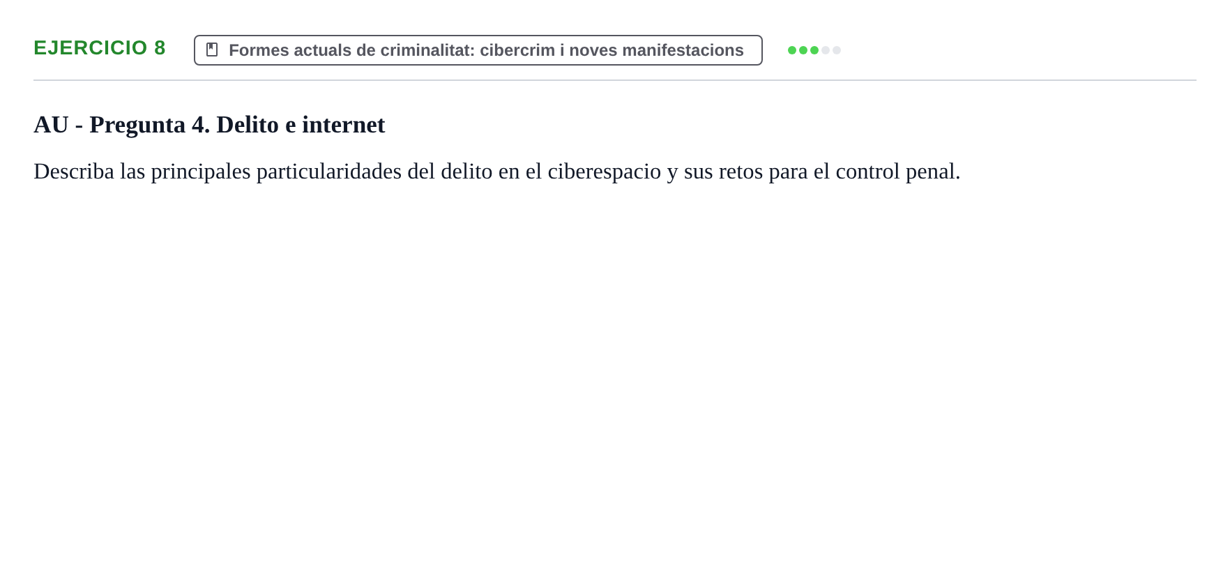 Enunciado: Problema 8 · Introducció a la Criminologia UB Examen final de síntesis (AC y AU)