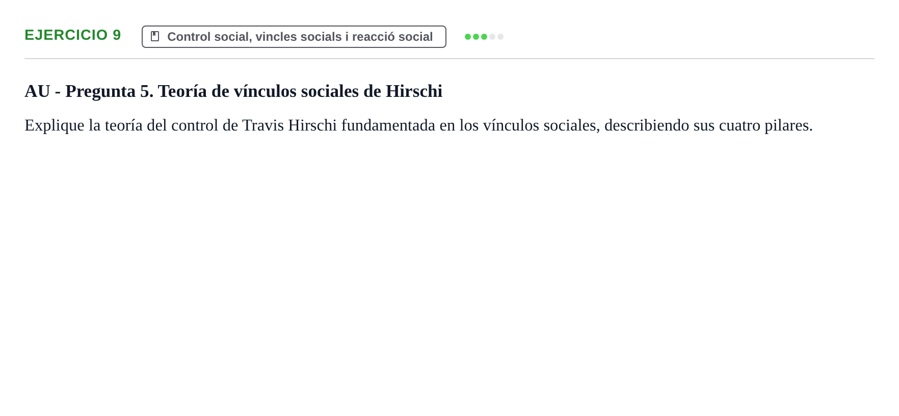 Enunciado: Problema 9 · Introducció a la Criminologia UB Examen final de síntesis (AC y AU)