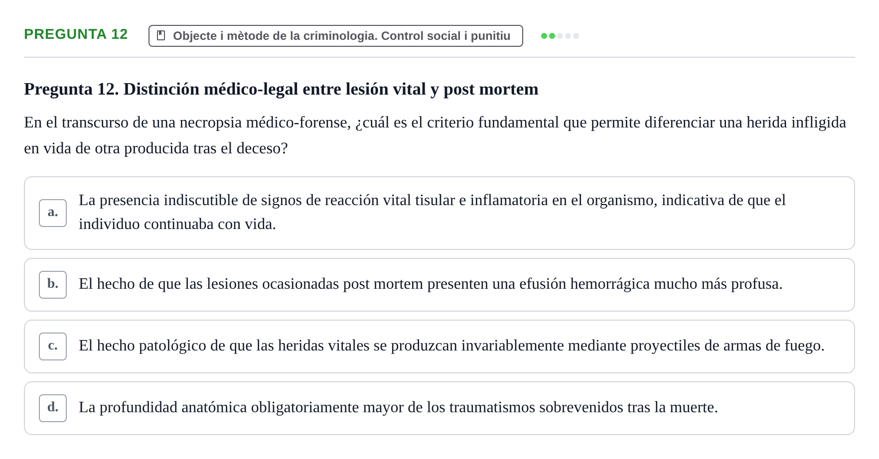 Enunciado: Pregunta 12