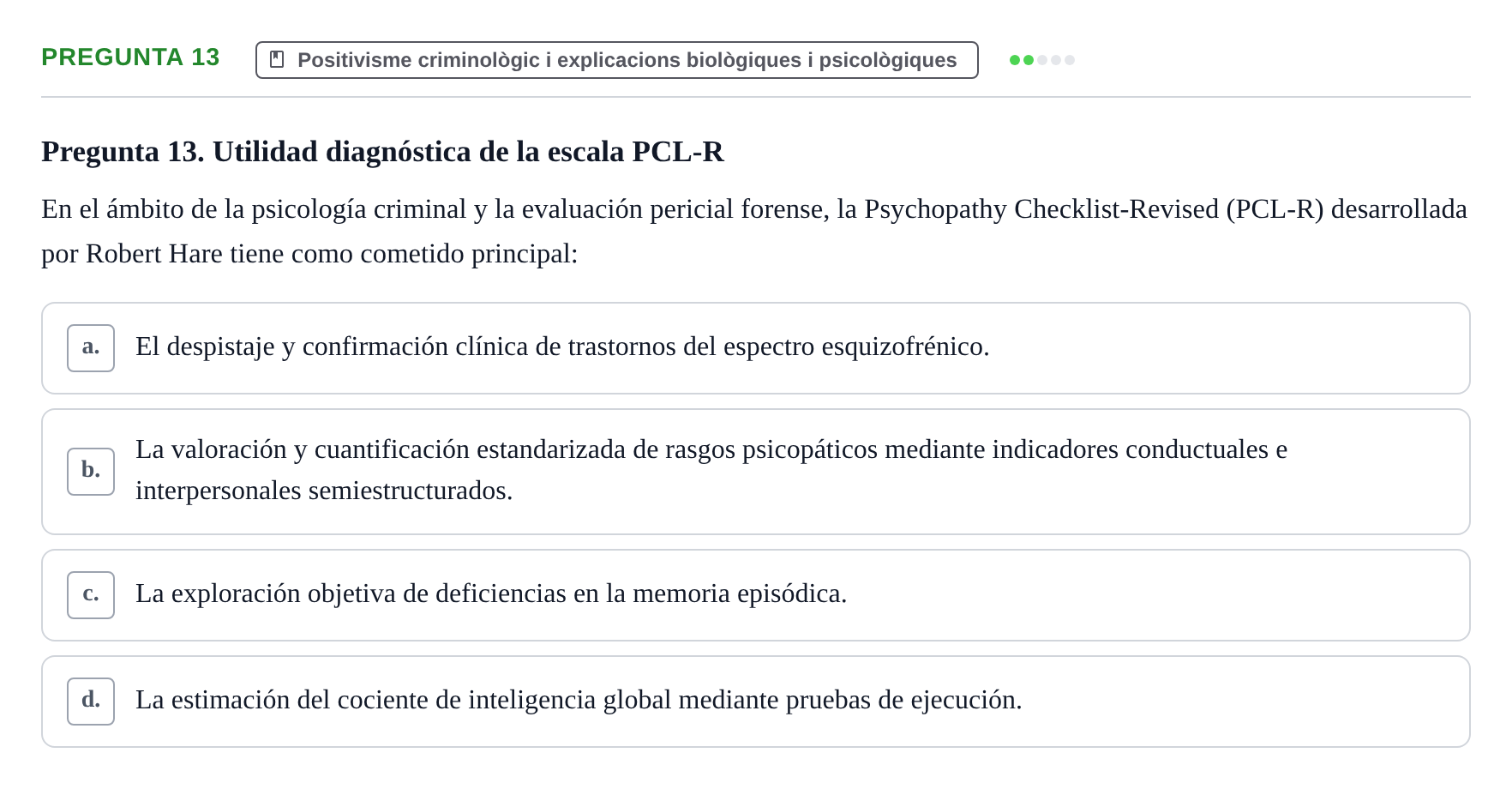 Enunciado: Pregunta 13