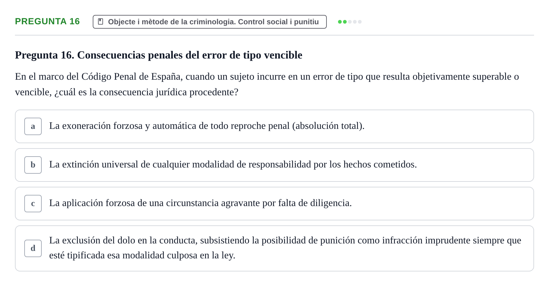 Enunciado: Pregunta 16