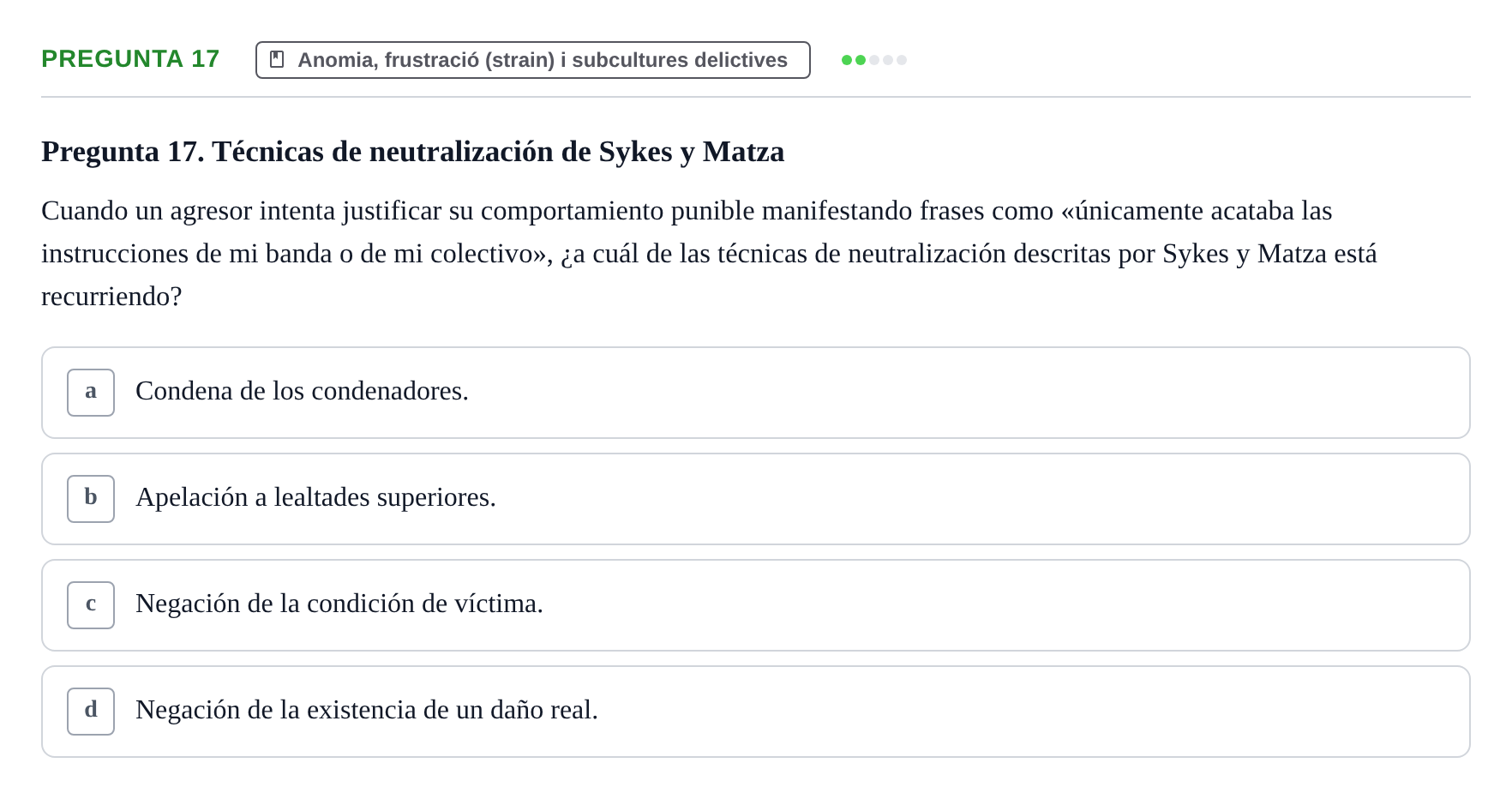 Enunciado: Pregunta 17