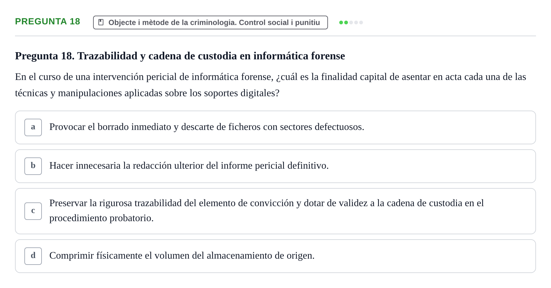 Enunciado: Pregunta 18