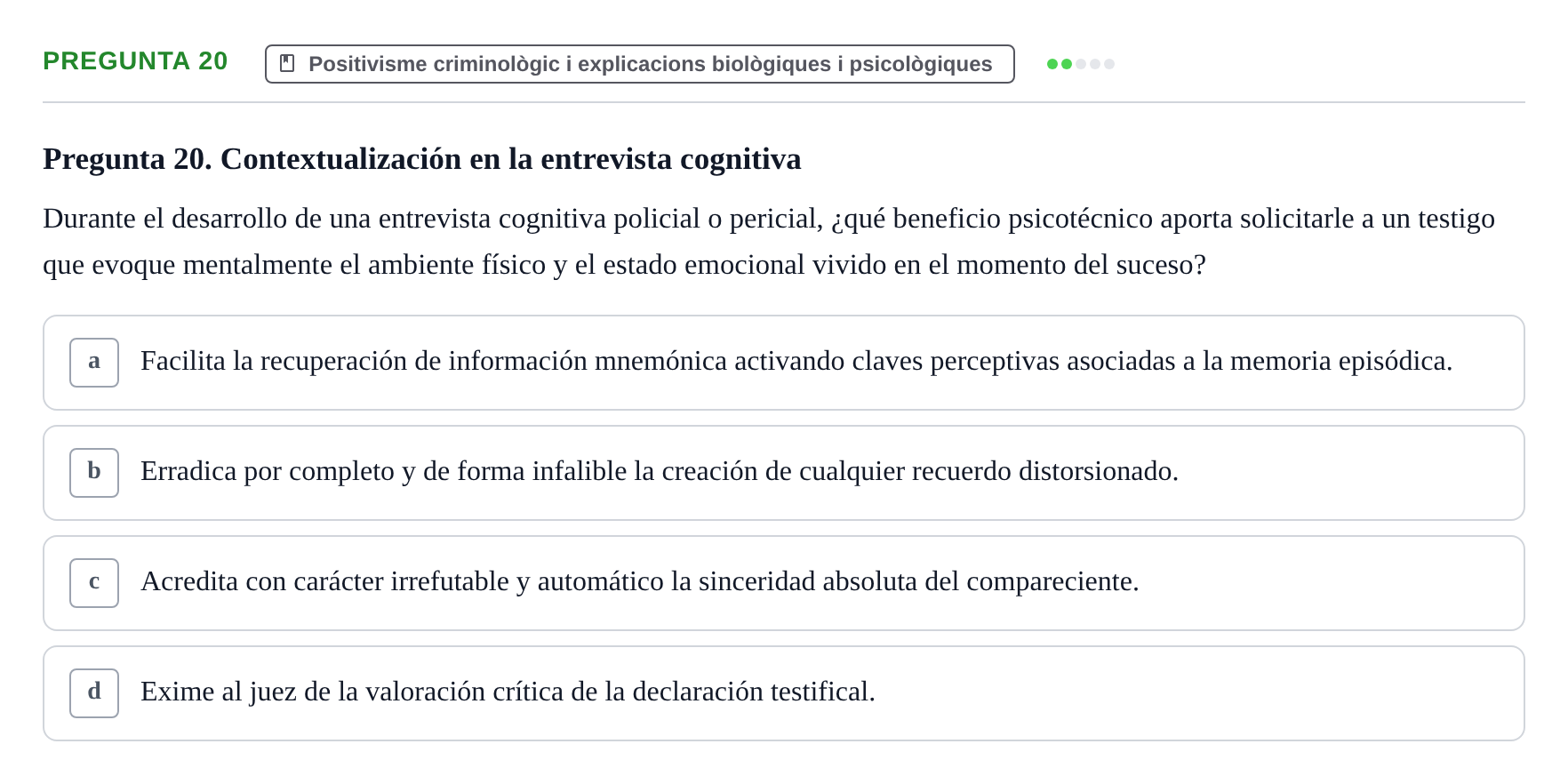 Enunciado: Pregunta 20
