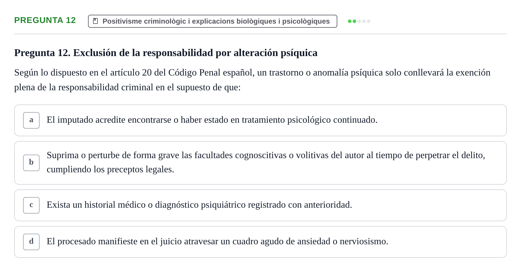 Enunciado: Pregunta 12