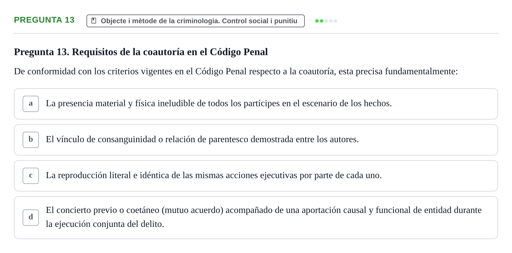Enunciado: Pregunta 13