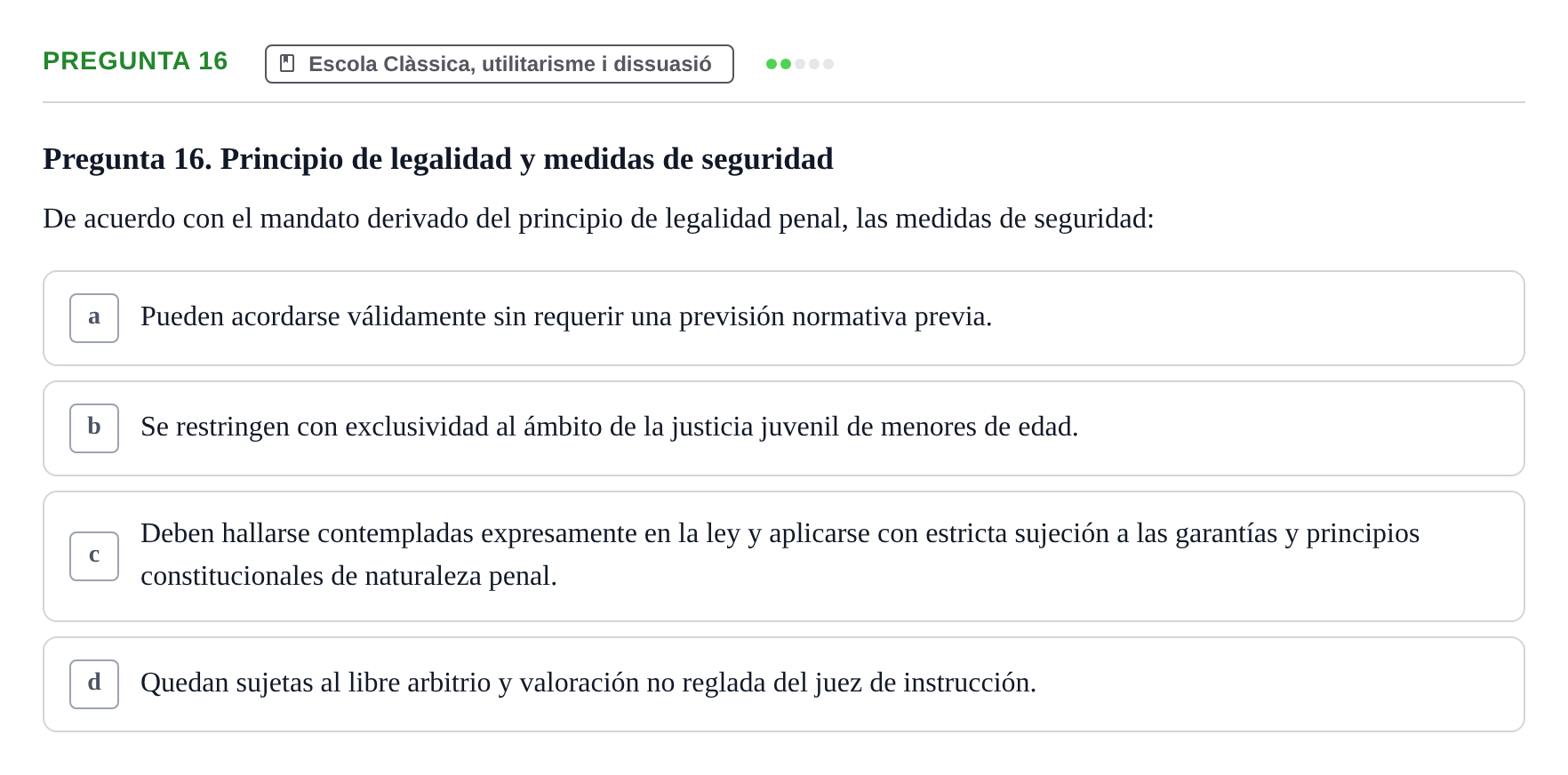 Enunciado: Pregunta 16