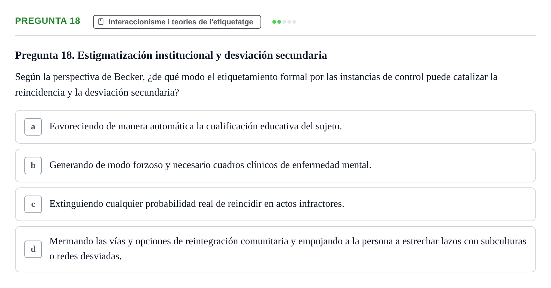 Enunciado: Pregunta 18