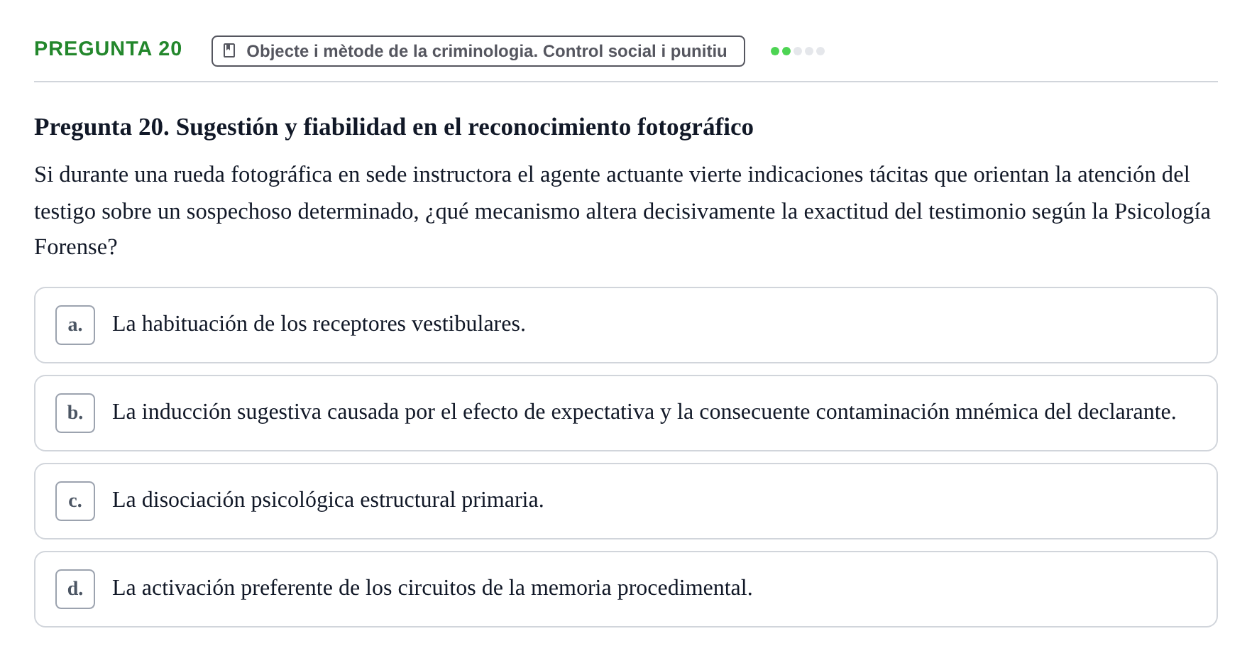 Enunciado: Pregunta 20
