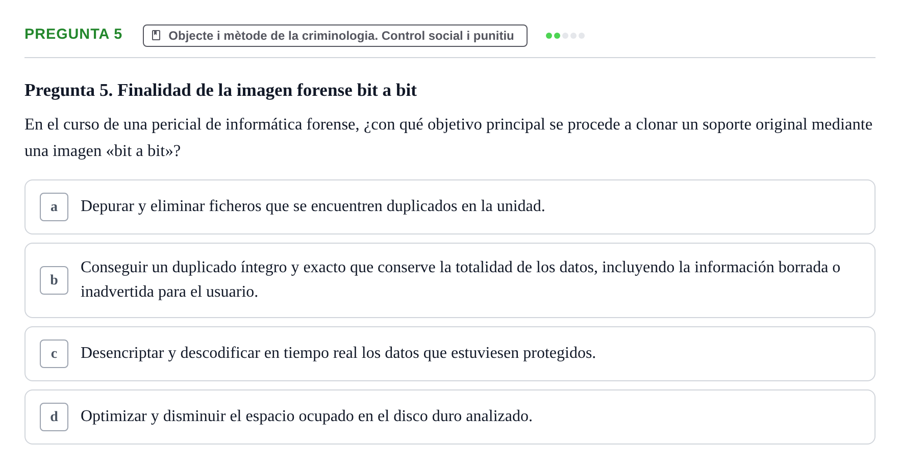 Enunciado: Pregunta 5