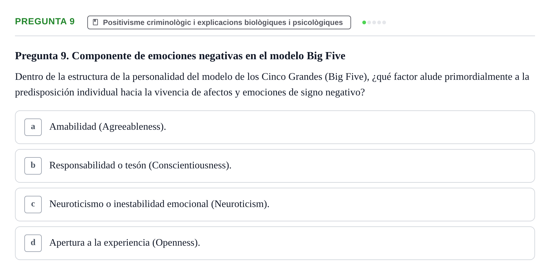 Enunciado: Pregunta 9