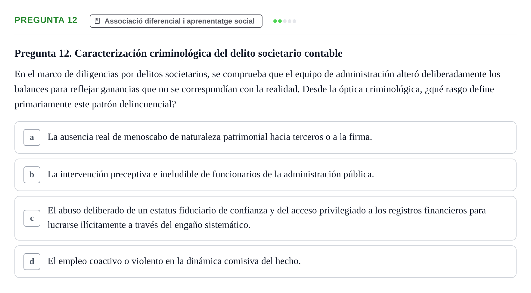 Enunciado: Pregunta 12