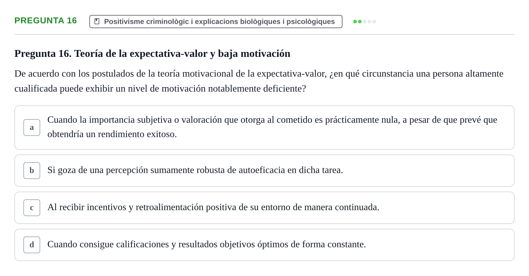 Enunciado: Pregunta 16