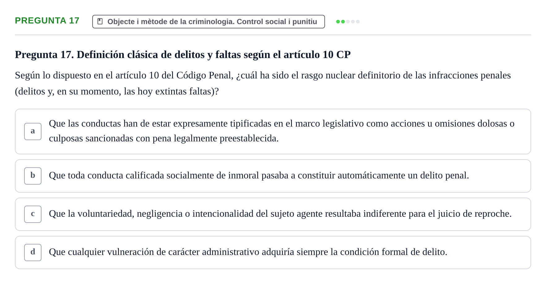 Enunciado: Pregunta 17