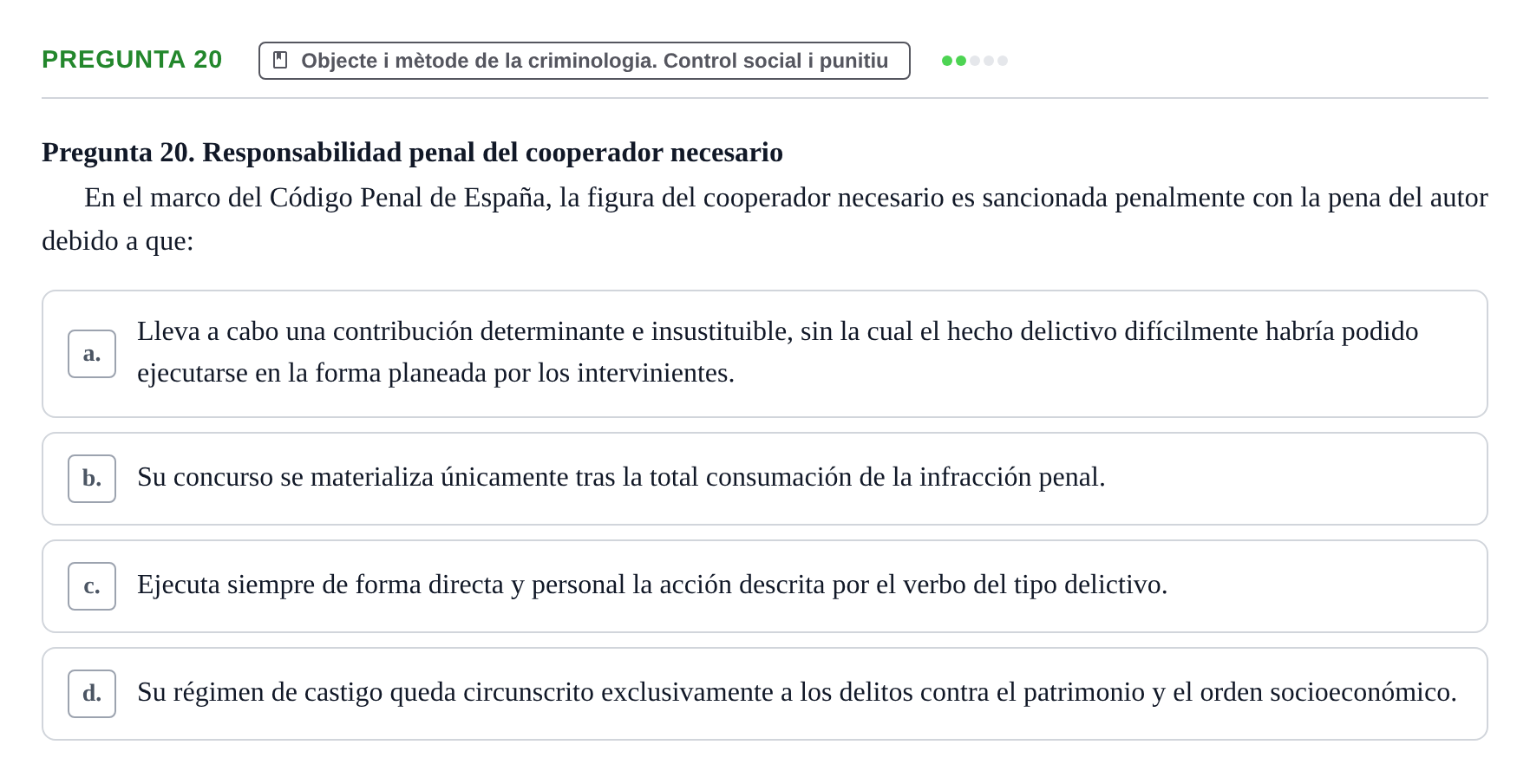 Enunciado: Pregunta 20