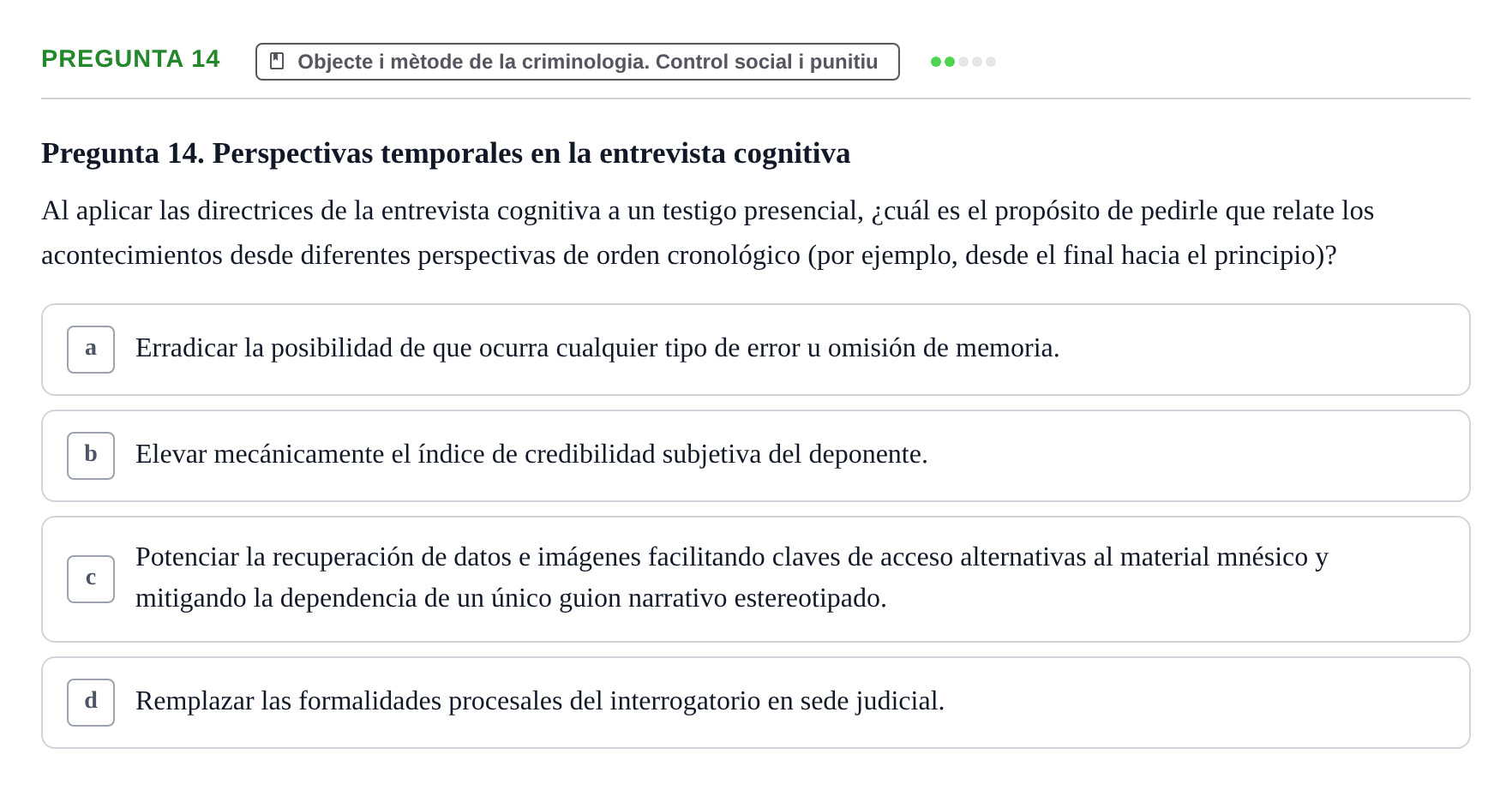 Enunciado: Pregunta 14