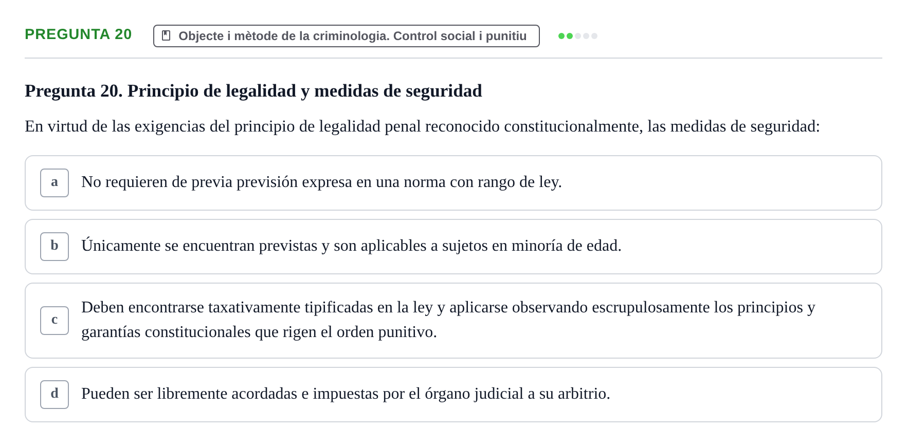 Enunciado: Pregunta 20