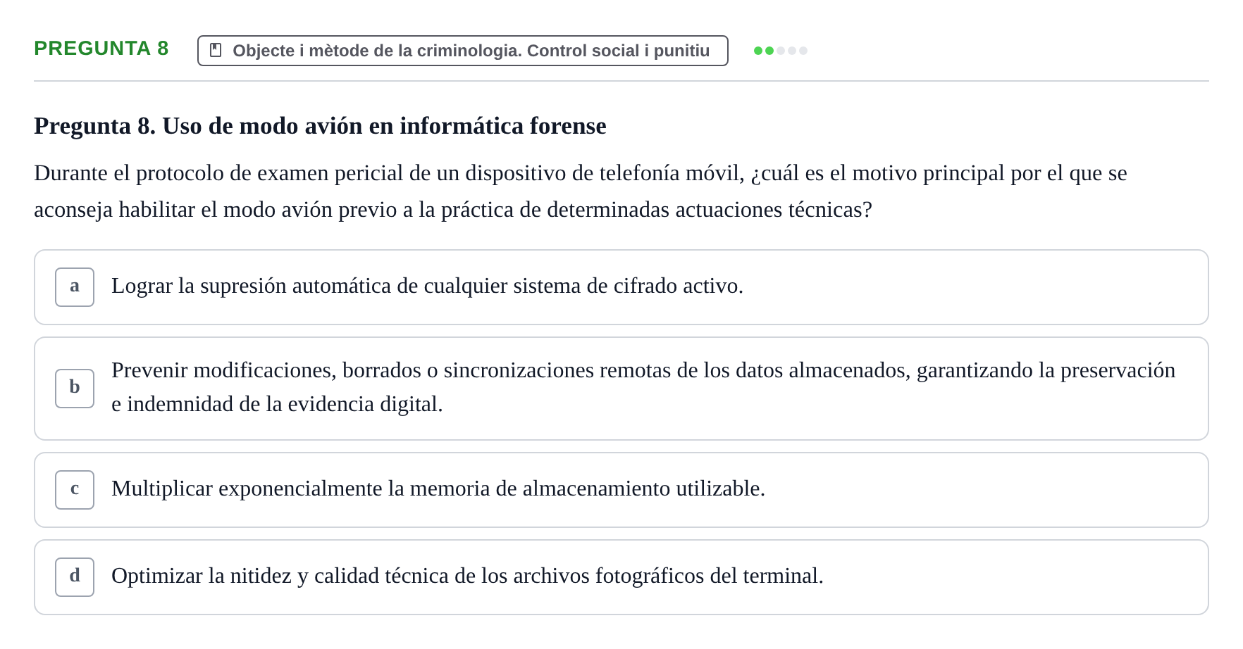 Enunciado: Pregunta 8