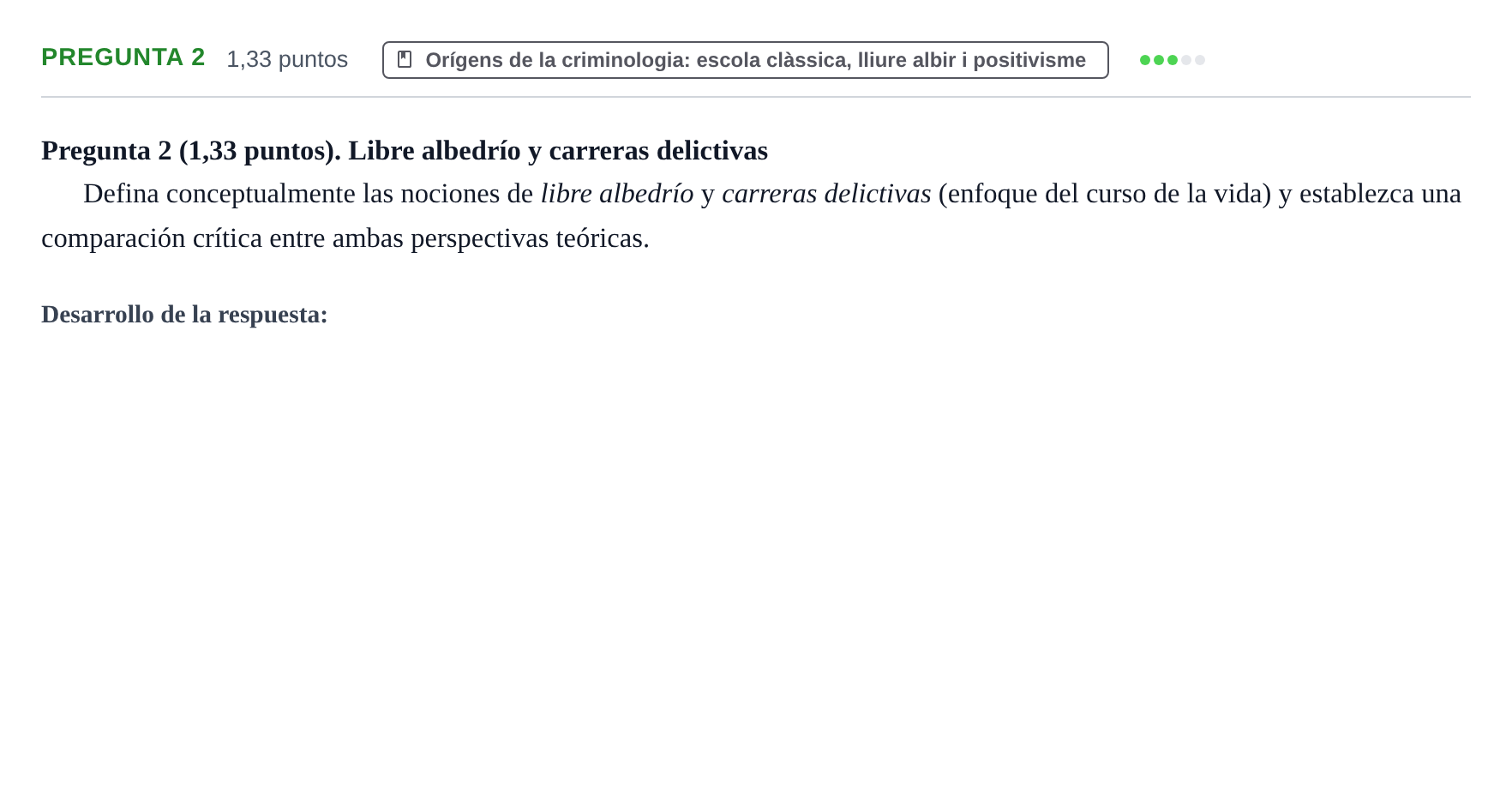 Enunciado: Pregunta 2 · Introducció a la Criminologia UB 2024