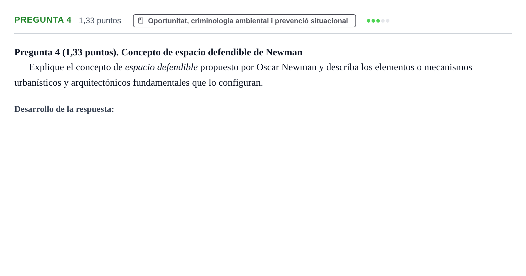 Enunciado: Pregunta 4 · Introducció a la Criminologia UB 2024