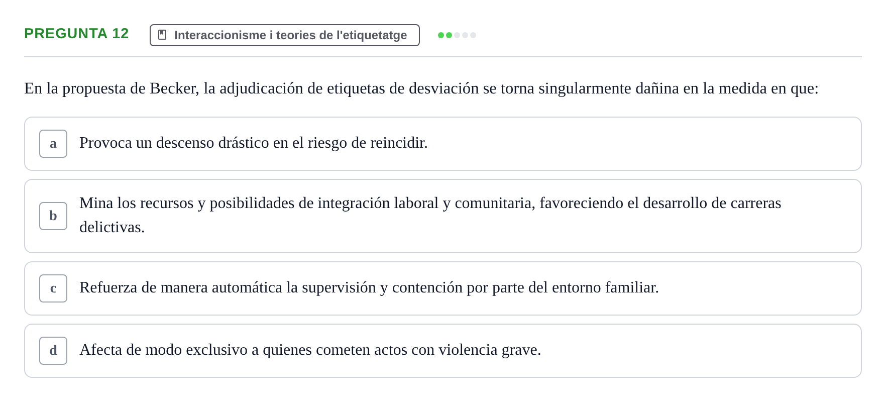 Enunciado: Pregunta 12