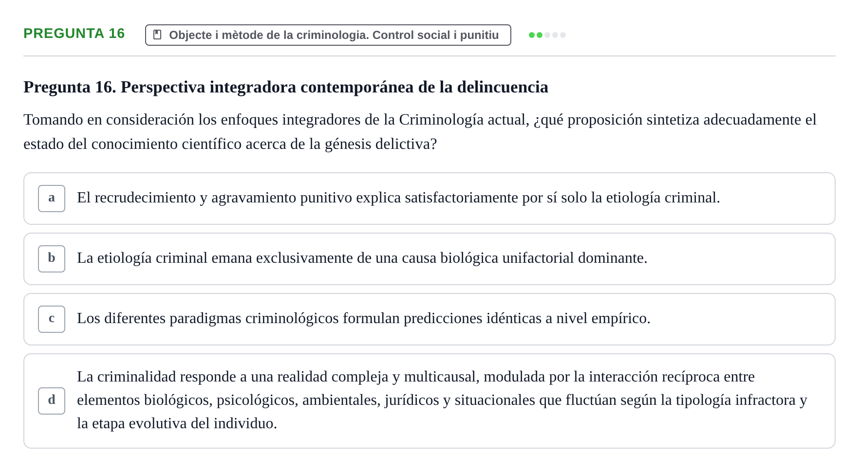Enunciado: Pregunta 16