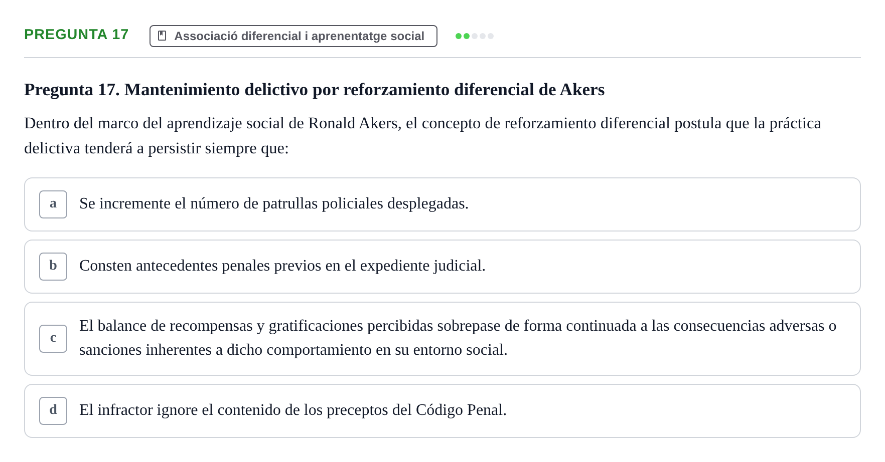 Enunciado: Pregunta 17