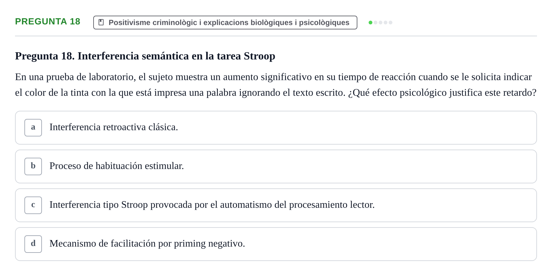 Enunciado: Pregunta 18