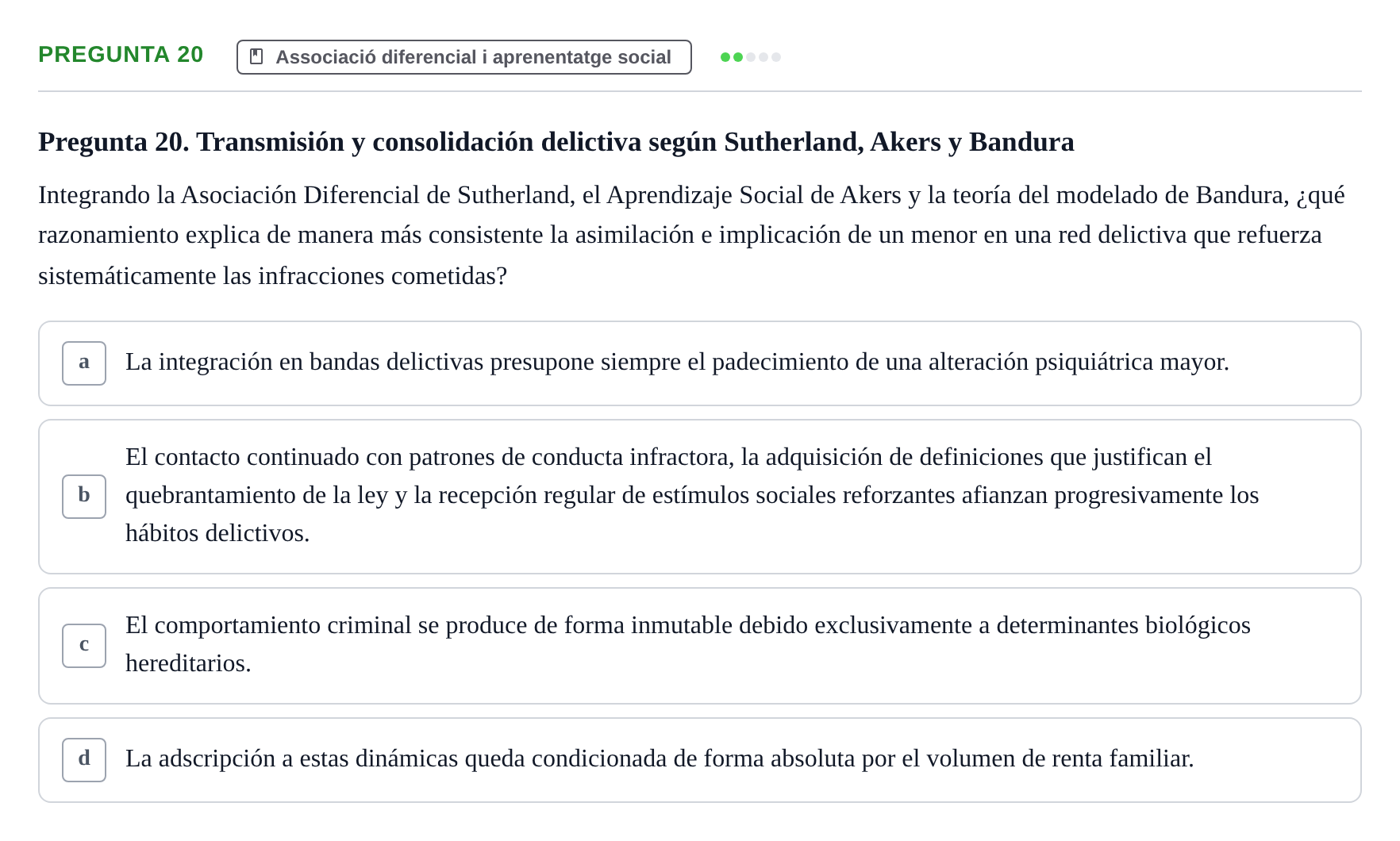 Enunciado: Pregunta 20